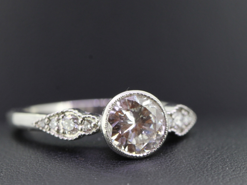 Captivating diamond solitaire platinum ring