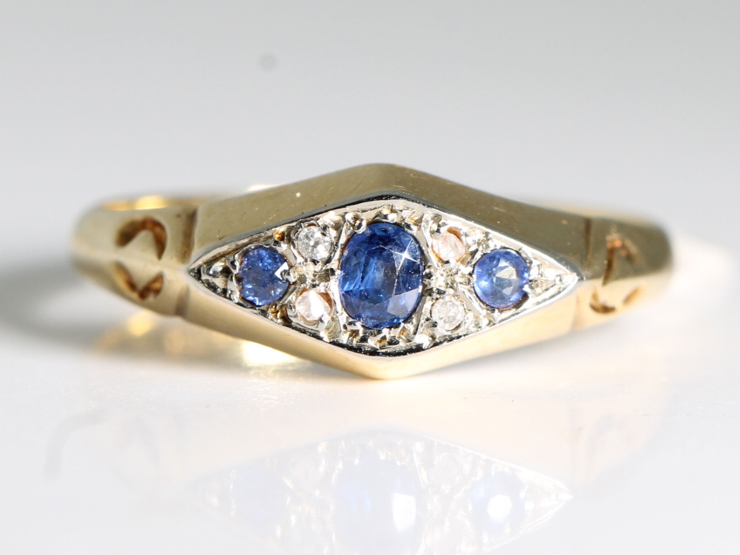  edwardian sapphire and diamond 18ct gold ring 