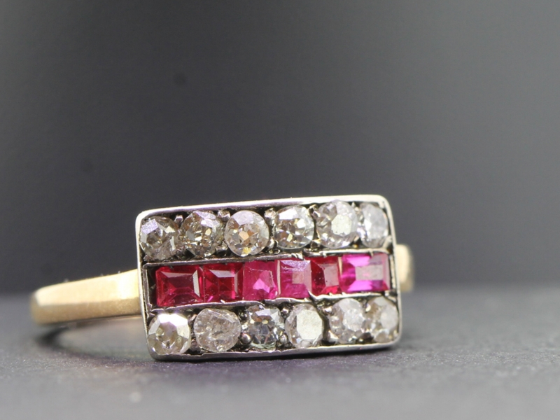 Stunning art deco ruby and diamond ring