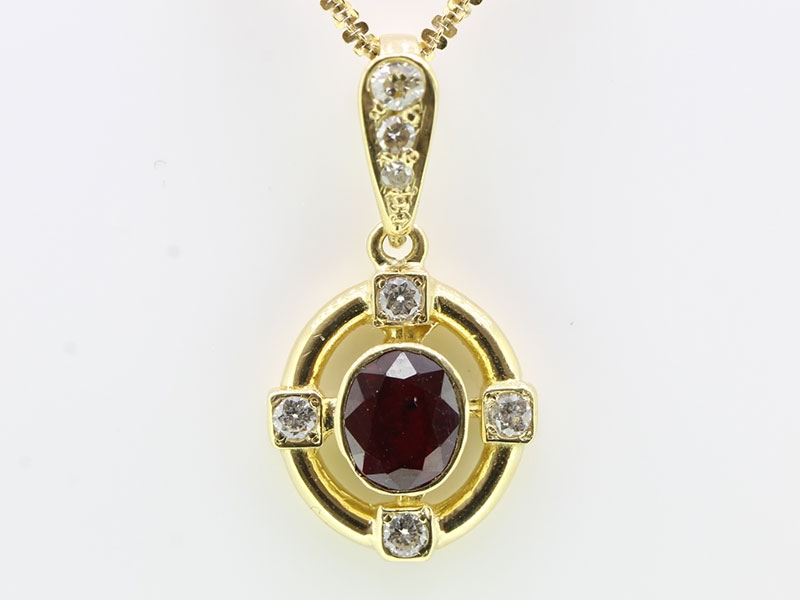 Beautiful ruby and diamond art deco inspired pendant