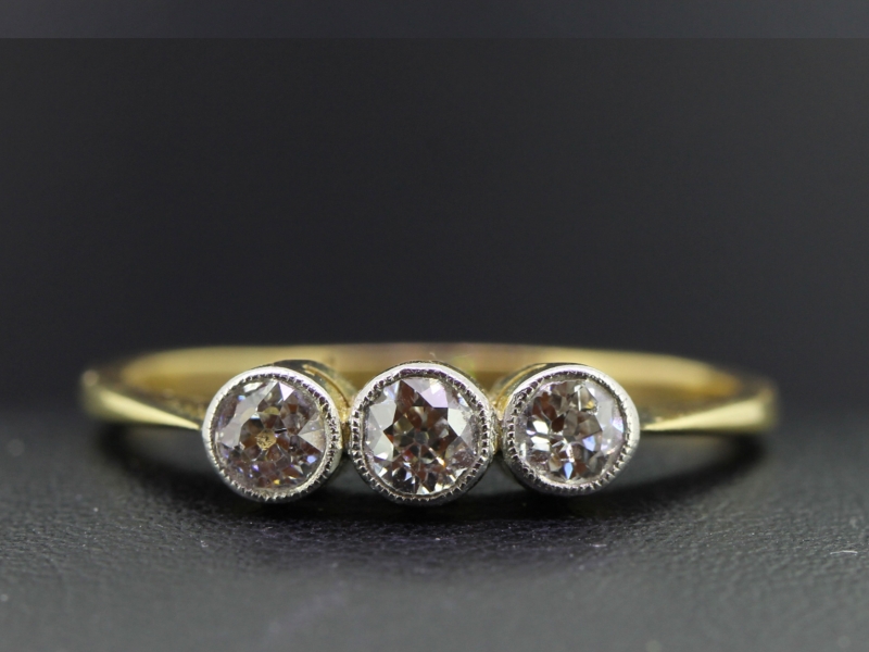  tantalising edwardian diamond trilogy 18 carat gold ring