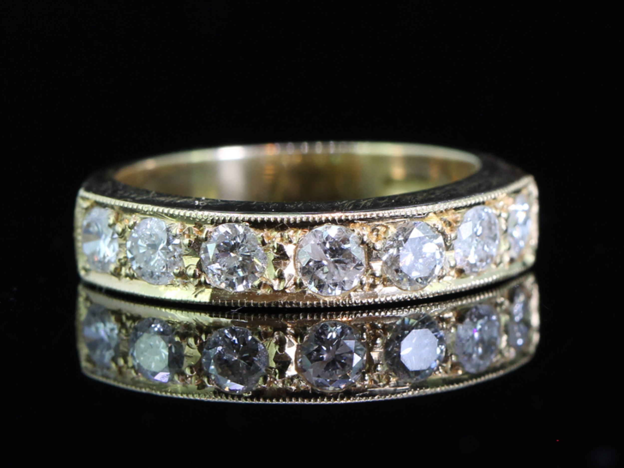 Beautiful brilliant cut diamond 18 carat gold eternity ring 