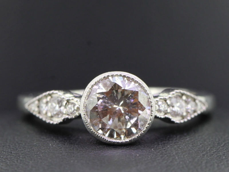 Captivating diamond solitaire platinum ring