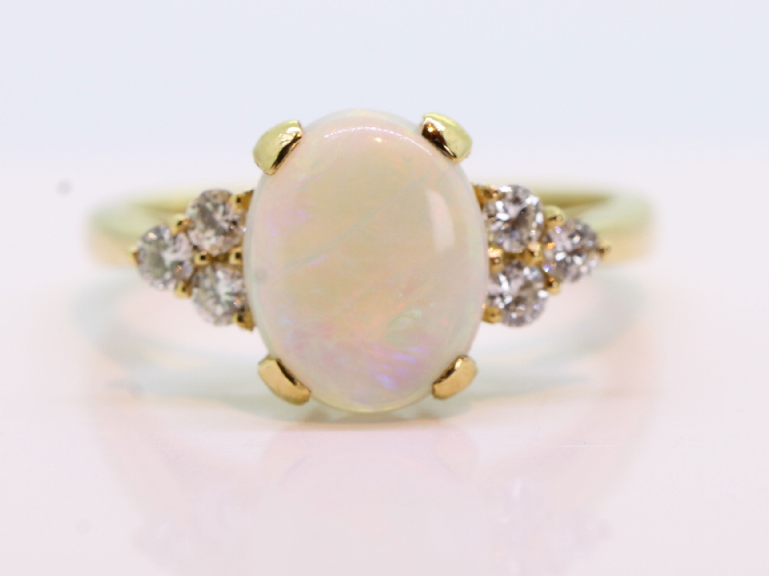 Impressive opal and diamond 18ct ring