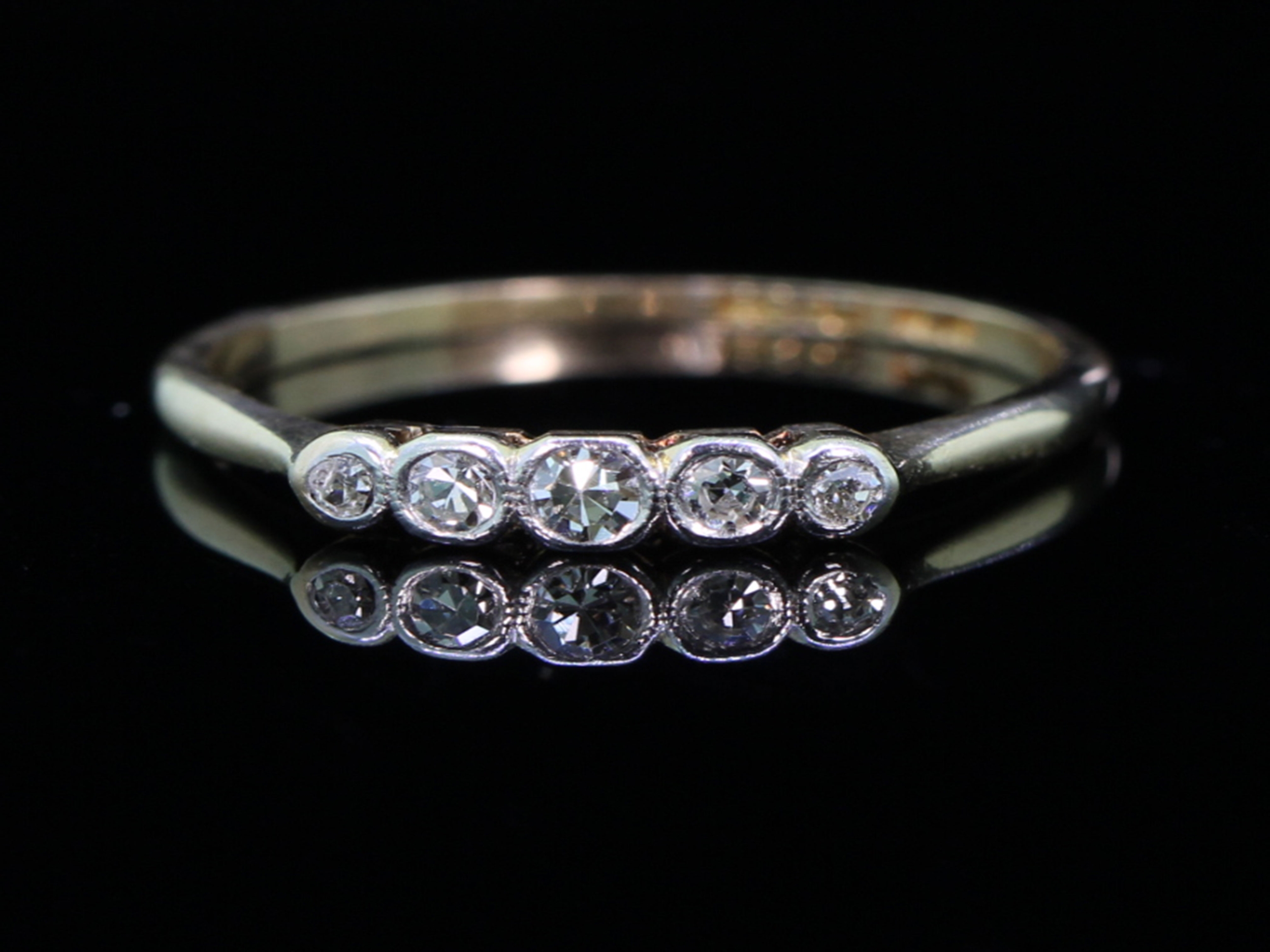 Edwardian five stone diamond 18ct gold ring