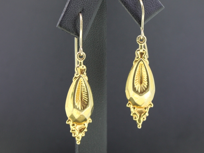  wonderful 9 carat gold victorian drop earrings
