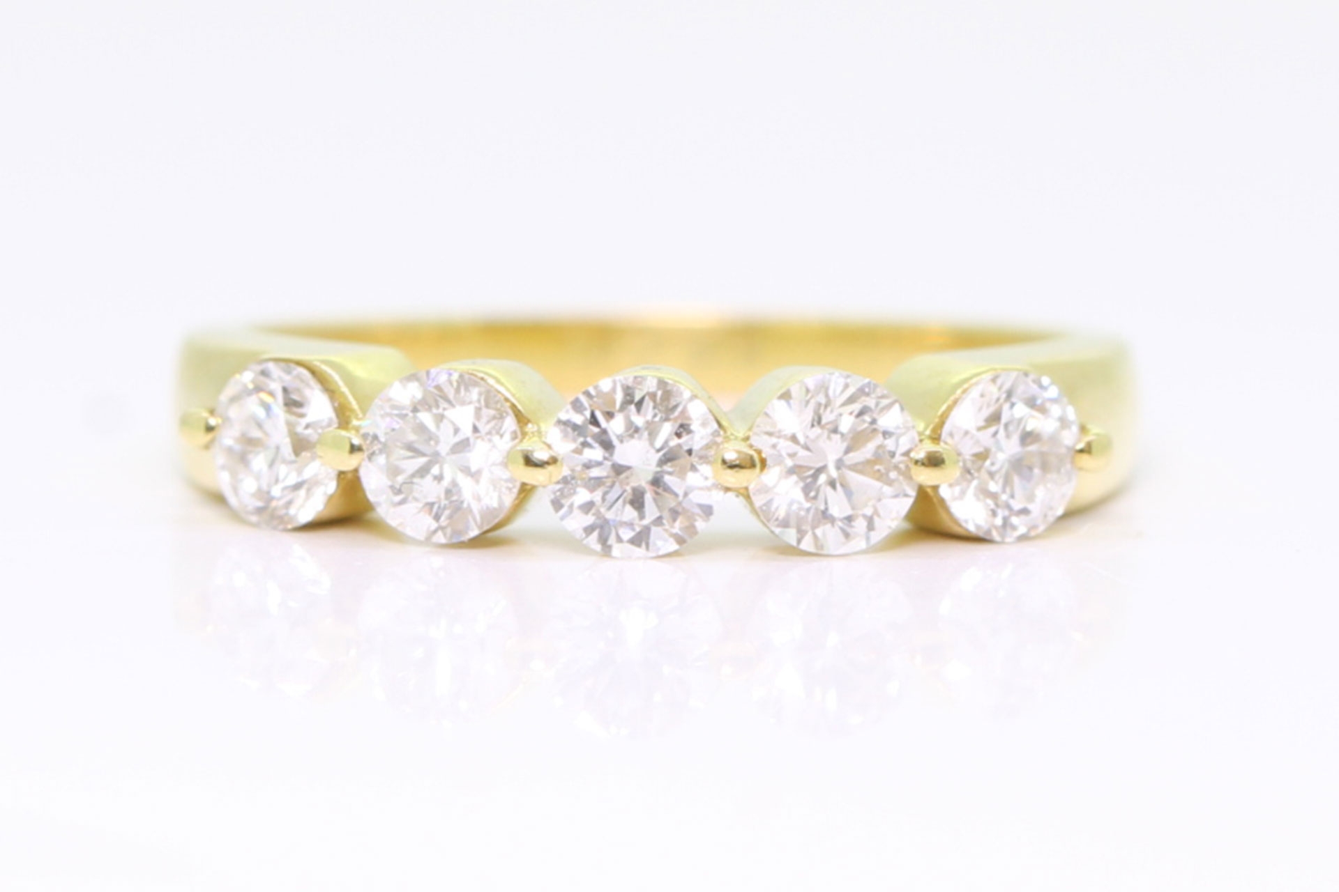 Vintage diamond 18ct gold five-stone band ring