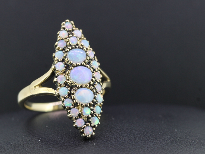 Beautifiul georgian inspired nevette 9 carat gold opal ring
