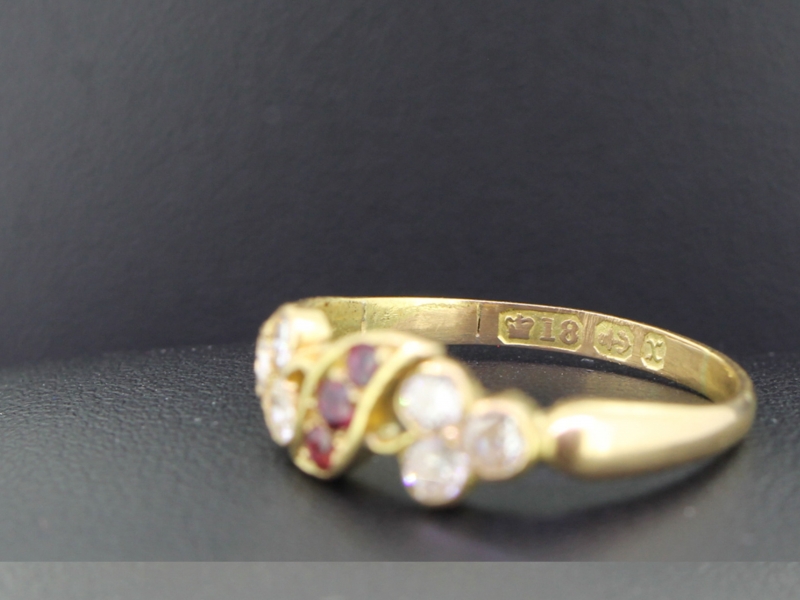  stunning ruby and diamond 18 carat gold ring
