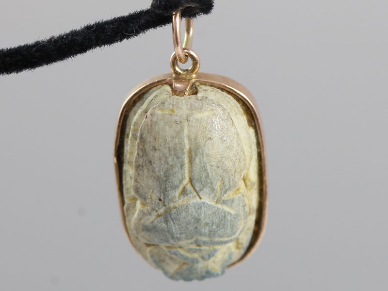 Wonderful victorian egyptian scarab gold pendant
