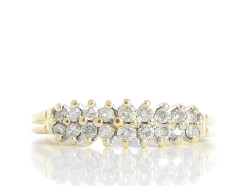Beautiful double row diamond  carat gold band