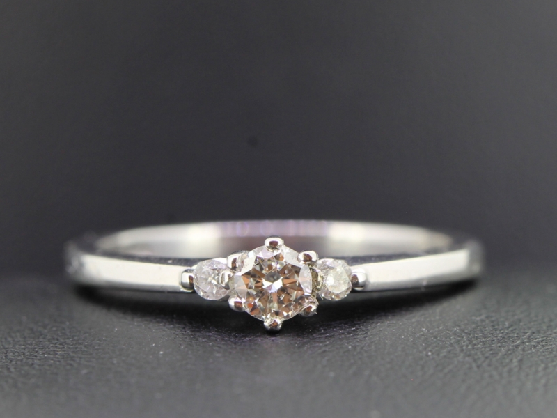 Contemporary diamond 18 carat white gold engagement ring
