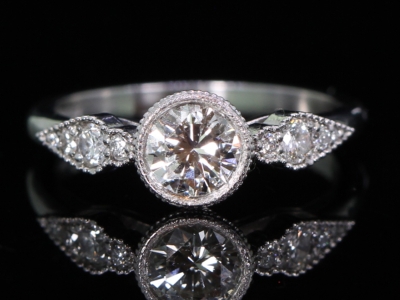  Art Deco Style Diamond Solitaire Platinum Ring