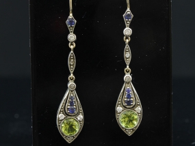 WONDERFUL PAIR OF ART DECO INSPIRED GOLD/SILVER EARRINGS