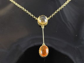 STUNNING FIRE OPAL 9 CARAT GOLD NECKLACE