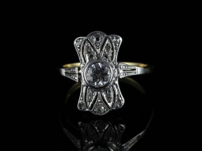 AN ORIGINAL 1920s ART DECO 18CT GOLD & PLATINUM DIAMOND RING  